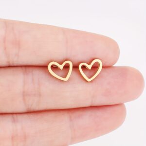 NEWMJJEWELRY 316 Stainless Steel Heart Stud Earrings - Elegant & Cute, Perfect for Daily Wear and Special Occasions like Weddings, Valentine'S Day, Daily Wear Earrings|Chic Earrings|Durable Earring