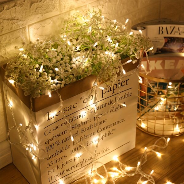 1pc LED Fairy Light Garland Mother's Day Christmas Tree Fairy Light Chain Home Wedding Party Holiday Decoration, Battery Powered - Image 16