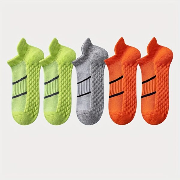 5pairs Men's Professional Sports Socks, Summer Thin Mesh Breathable Sweat-absorbing Anti-odor Ear Lifting Heel Guard Short Socks - Image 13