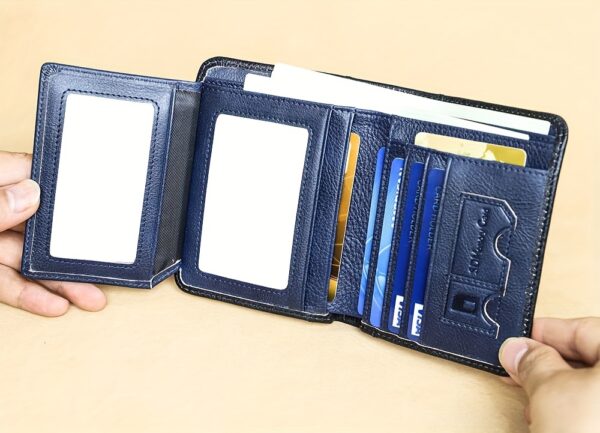 1pc CIEPHIA Vintage Genuine Leather RFID Blocking Wallet for Men - Slim, Multi-Functional ID & Credit Card Holder, Deep Brown with Embossed Logo, Ideal Gift for Valentine's Day - Image 30