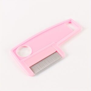 1pc Stainless Steel Cat Grooming Brush - Gentle Detangling & Fur Removal Tool with Bubble-Free Design, One-Click Hair Release, Compact & Portable for Cats (White/Blue/Pink), Cat Brush