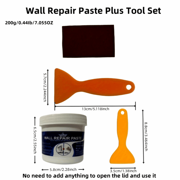 [Long-Lasting Hole Repair Putty] HOLE REPAIR PUTTY - Prevents cracks, durable and long-lasting - Easily repairs holes, cracks, dents and other plasterboard damage - Mild ingredients - Suitable for use on walls - Wall Putty - White, Odorless, Plasterboard - Image 20