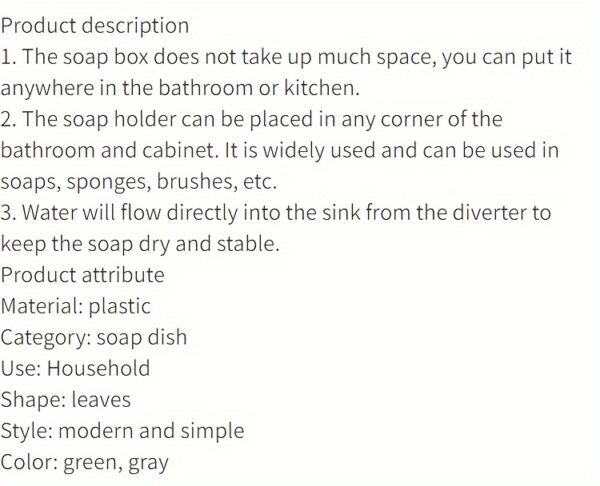 Elegant Leaf-Shaped Soap Holder: Drain-Design, Strong Suction, Easy Install, Enhances Bathroom Decor & Keeps Soap Dry - Image 19
