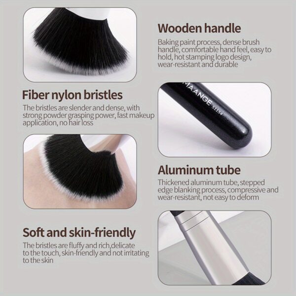 MAANGE Flawless Foundation Brush - Large Flat Top, Ultra-Soft Nylon Bristles for Seamless, Quick Application - Fragrance-Free, Ideal for All Skin Types - Black Handle, MAANGE - Image 21