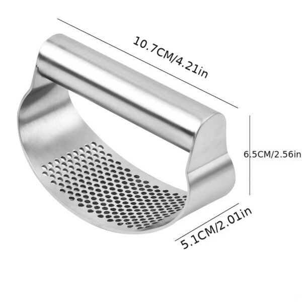 1pc, Garlic Press, Stainless Steel Garlic Press, Rocker Metal Garlic Mincer, Washable Garlic Crusher, Kitchen Garlic Chopper, Garlic Masher, Kitchen Stuff, Kitchen Gadgets Kitchen Accessories - Image 4