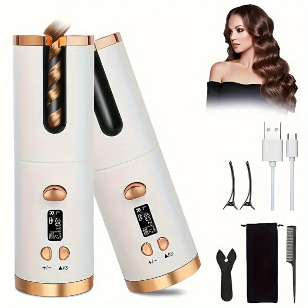 5 Heat Settings Ceramic Auto-Curler for Luscious Locks - Anti-Scald, Tangle-Free, Quick Charge USB Rechargeable Lithium Battery - Perfect for Styling, Special Occasions, and as an Elegant Gift with Luxurious Gift Box Included - Image 6