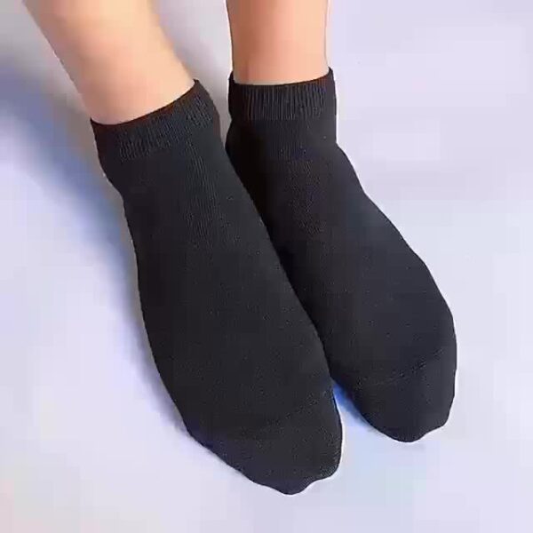 [Breathable Ankle Socks] 10/20 Pairs Breathable Ankle Socks - 100% Polyester Knit Fabric, Solid Color, Hand Wash Only, Sweat Absorbent Summer Thin Boat Socks, Cute Socks, Black, White & Grey - Image 12