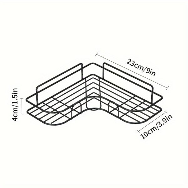 1pc Punch-Free Corner Shelf, Bathroom Rack, Wall-Mounted Storage For Toilet, Bathroom Shampoo Lotion Cosmetic Storage Rack, Bathroom Accessories - Image 5