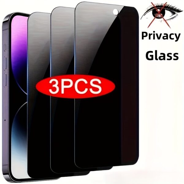 [Privacy Screen] 3pcs Full Cover Privacy Screen Protector | for iPhone 11 12 13 PRO MAX, iPhone 14 Pro 15 Pro Max, iPhone 14 Plus 15 Plus | Tempered Glass Privacy Glass Film - Image 5