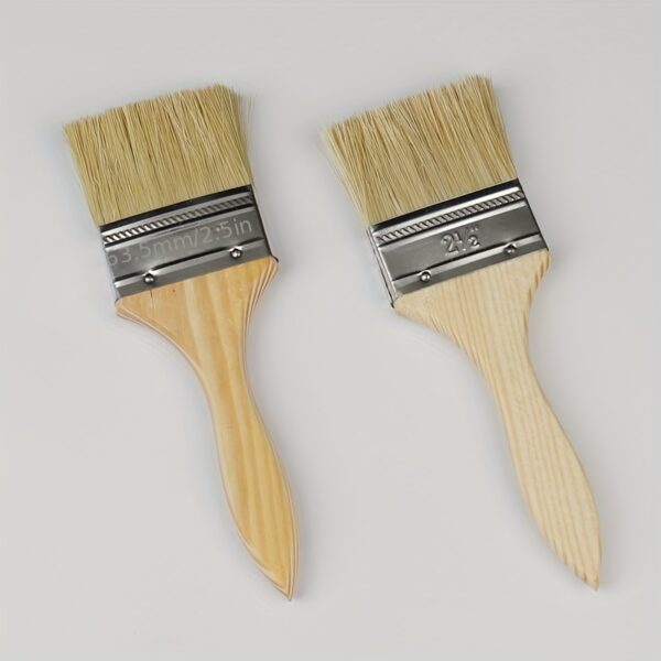 1/2pcs Thickened Wooden Handle Paint Brush, 1 Inch, 1.5 Inch, 2 Inch, 2.5 Inch, 3 Inch, 4 Inch, Wooden Handle Brush, Barbecue Brush, Various Bristles Brush, Paint Brush, Industrial Brush, Paint Brush, Soft Bristles Brush, BBQ Brush, Cleaning Brush - Image 16