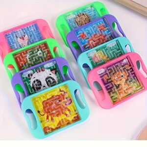 6/12pcs Mini Balance Maze Toy, Handheld Maze Rolling Ball Game Toy, Puzzle Toy, Halloween, Thanksgiving Gift Random Style and Color