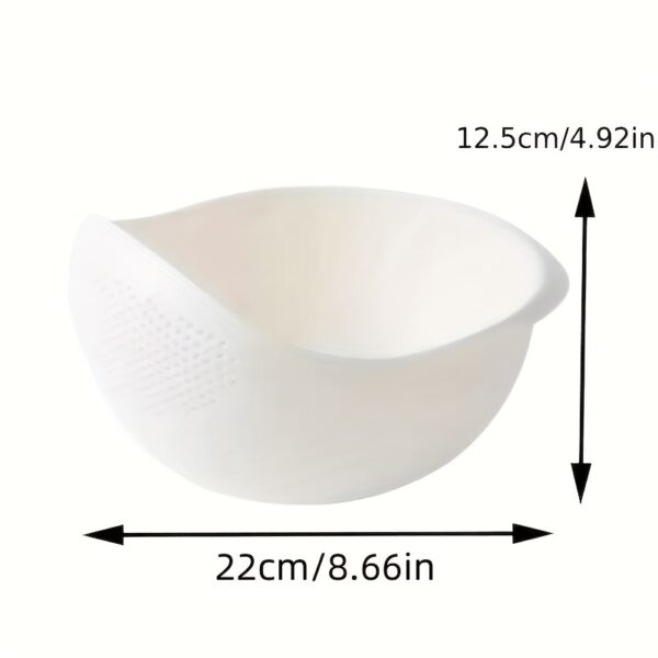 [Food-Safe Basket] 1pc Food-Safe Plastic Multi-Functional Kitchen Washing Basket Basin | Efficient Draining, Rinsing Rice, Vegetables & Fruits - Space-Saving Design for Small Kitchens & Dishwashing - Image 4