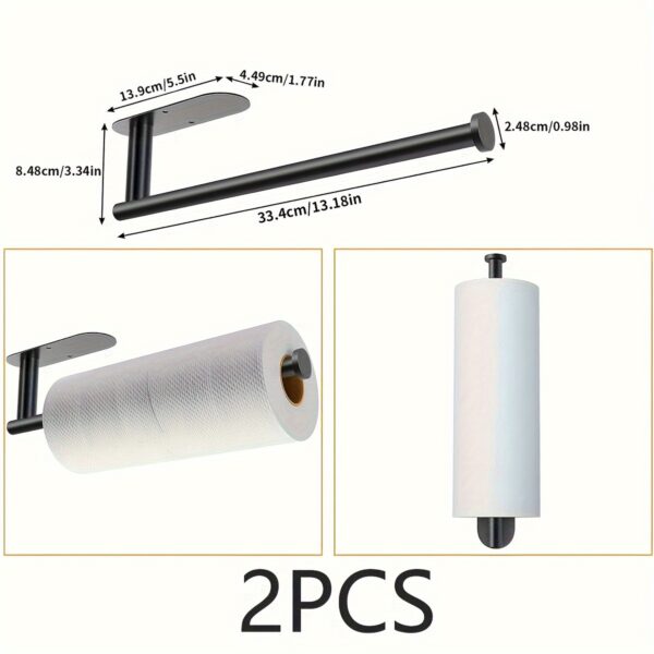 Self Adhesive Paper Towel Holder Under Cabinet For Kitchen, Paper Towel Roll Holder Wall Mount - Image 10