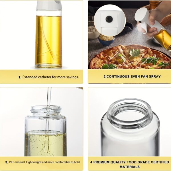1pc/ Baking Oil Spray Bottle,Cooking Oil Sprayer,200ML/300Ml PET Material Oil Sprayer,Air Fryer Spray Bottle,Kitchen Baking Supplies,Canola Oil Sprayer,Salad Making,Baking,Frying,Grilling,Greenery,Salon,Hairdressing (White/Black) - Image 10