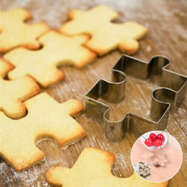 1pc Stainless Steel Jigsaw Puzzle Piece Cookie Cutter - 6.1x4.32cm - Ideal for Birthday-Themed Pastries & Fondant Decorations, Durable Sugarcraft Baking Tool, Cookie Cutters for Baking - Image 7