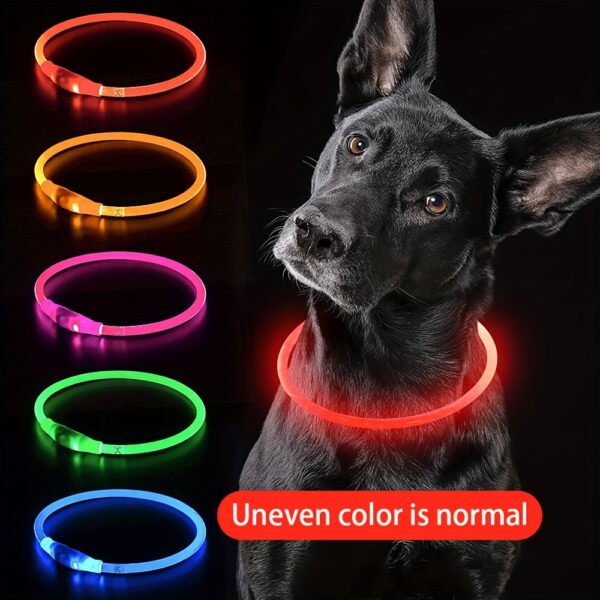 [USB Rechargeable LED Dog Collar] Pet Dog LED Light Collar Whole Luminous At Night Anti-loss USB Rechargeable Dog Collar - Image 3