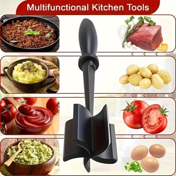 1pc ABERZEY Heat Resistant Plastic Meat Chopper - Manual Hamburger Meat Shredder, Beef Grinder for Crafting Burgers, Turkey & More - No Electricity Needed - Image 2