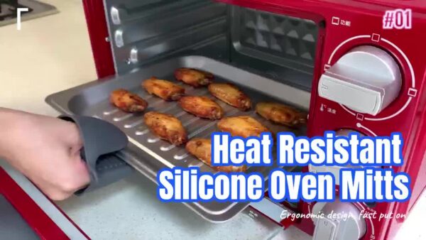 2pcs Black Silicone Oven Mitts - Heat Resistant, Textured Grip Pot Holders with Hanging Loop for Kitchen - Ideal for Cooking & Baking, Oven Mitts And Pot Holders - Image 15