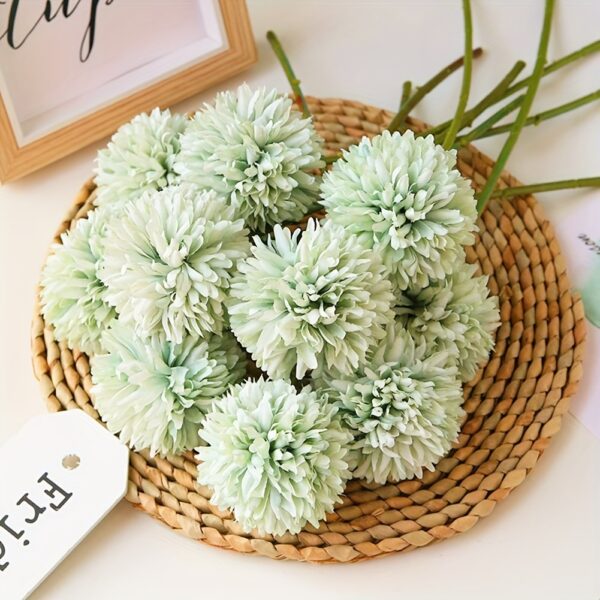 5pcs Glorious Chrysanthemum Ball Flowers Bouquet - Perfect for Home, Office, Coffee House, Parties, and Weddings - Artificial Flowers for Important People - Image 9