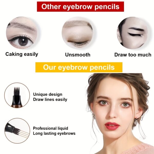 Waterproof Long-Lasting Microblading Eyebrow Pen - Creates Natural, Defined Brows With Micro-Fork Tip Applicator - Perfect Gift For Women With All Skin Types A Wild Eyebrow Easy To Use Easy And Fast Eyebrow Brush - Image 16