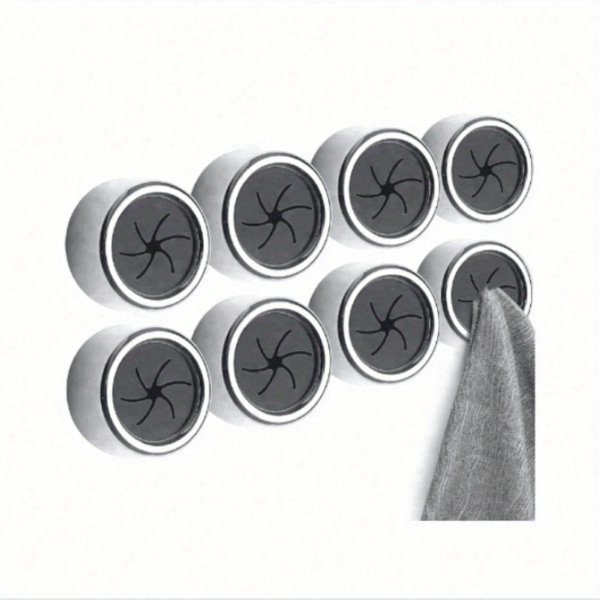1/3/8pcs Kitchen Towel Holder, Self Adhesive Wall Dish Towel Hook, Round Wall Mount Towel Holder For Bathroom, Kitchen And Home, Wall, Cabinet, Garage, No Drilling Required - Image 7