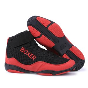 Wholesale Premium Leather Non-Slip Durable Boxing Shoes for Men by Manufacturer