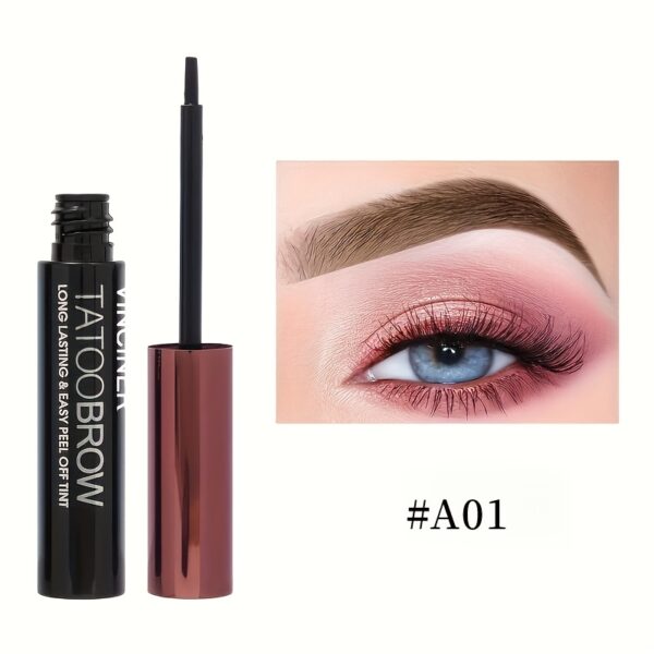 Waterproof Dye Eyebrow Gel Semi-Permanent Long Lasting Black Brown Eyebrow Tattoo Tint Sweatproof Film Forming Tearing Off Eyebrow Cream - Image 7