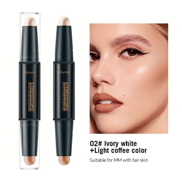 Contouring Stick Dual-Headed Concealer Highlighter Three-Dimensional Nose Shadow V-Face High Nose - Image 7