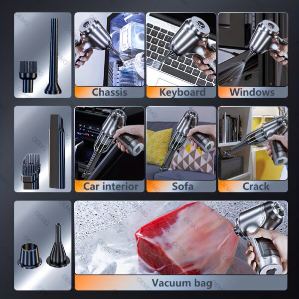 1pc Vacuum Cleaner 15000PA Wireless Handheld Vacuum Cleaner Home Appliance Car Vacuum Cleaner Wireless Handheld Car Vacuum Vacuuming And Blow 2in 1 Portable Strong Suction Cleaner Vacuum Accessories Cleaning Accessories Small Appliance - Image 10
