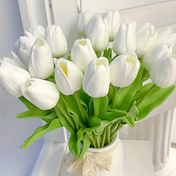 10pcs Premium Artificial Flowers, Real Touch Tulips Bouquet, Artificial Flowers For Wedding Room Home Hotel Party Event Christmas Decor