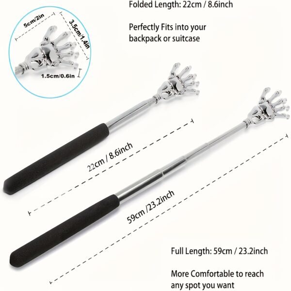 Adjustable Stainless Steel Back Scratcher with Extendable Claw - Portable, Ergonomic Handle, 3 Color Options, Ideal for Massage and Itch - Image 5