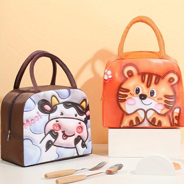1pc Adorable 3D Pattern Girls Lunch Bag - Portable, Insulated & Retains Freshness - Perfect for School or Picnics - A Thoughtful Gift Idea - Image 13