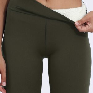 Solid Sherpa Warm Plush Lining Leggings, Casual Stretchy Long Length High Waist Leggings, Women's Clothing