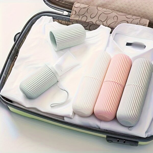 Portable Travel Toothbrush Case with Toothpaste Holder - Compact, Hygienic, and Durable - Ideal for Camping & Traveling, Easy to Carry Design travel must have - Image 11