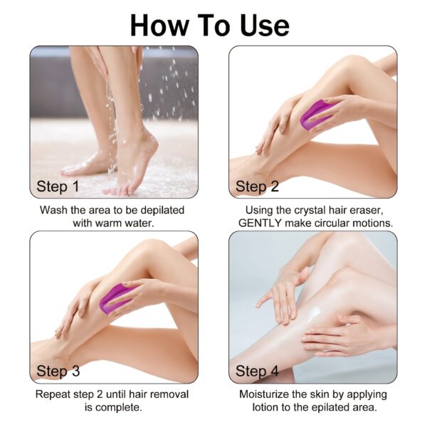 [Painless Hair Eraser] Painless Crystal Hair Eraser 1pc - Reusable & Waterproof Hair Removal Tool for Men & Women, Smooth Back, Arms, Legs - Image 12
