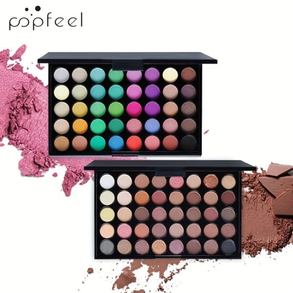 40 Colors Eye Makeup Palette, Matte Shimmer Glitter Metallic Eyeshadow Palette - Image 3