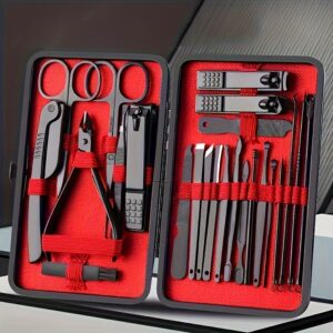 Nail Clippers Manicure Tool Set, With Portable Travel Case, Cuticle Nippers And Cutter Kit, Professional Nail Clippers Pedicure Kit, Grooming Kit For Travel