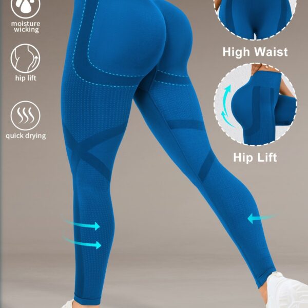 High Waist Butt Lifting Yoga Pants for Women - Moisture-Wicking, High Elasticity Workout Leggings with Wide Waistband, 90% Polyamide & 10% Elastane, Ideal for Running, Gym, and Fall/Winter Activewear, Yoga Wear | Sporty Leggings | Snug Fit, Butt Lifting L - Image 16