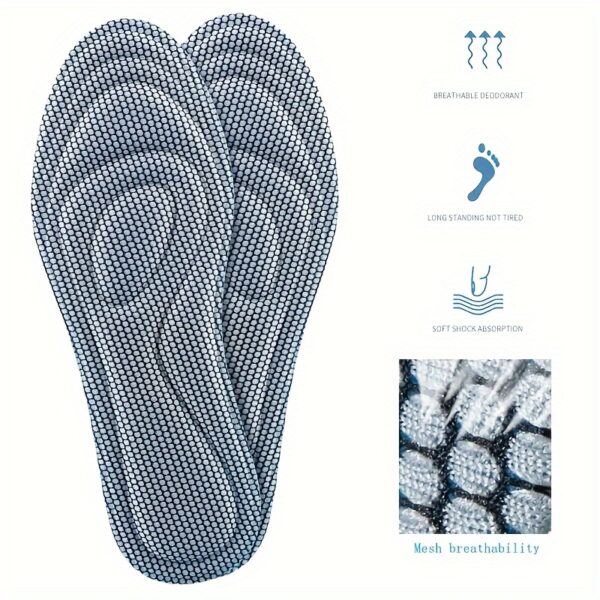 1 Pair Ultra-Comfort 5D Memory Foam Orthopedic Insoles for Men and Women - Anti-Odor, Sweat-Absorbing, Massage, and Arch Support for Running, Sports, and Daily Wear - Breathable, Ergonomic, and Anti-Fatigue Foot Care Solution - Image 5