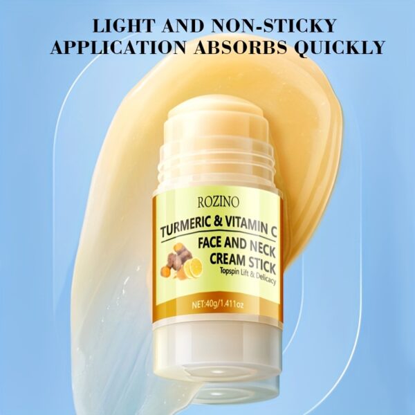 ROZINO Turmeric & Vitamin C Hydrating Face and Neck Cream Stick, 40g - Moisturizing, Lock-in Hydration for Smooth, Radiant Skin, Hypoallergenic, Suitable for All Skin Types - Image 7