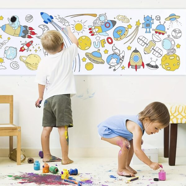 Doodle Painting Roll, Painting Paper Roll DIY Painting Painting Color Filling, Develop Imagination Painting Tools (Without Pen, Uncolored Painting Roll) Halloween/Christmas Gift Easter Gift - Image 12