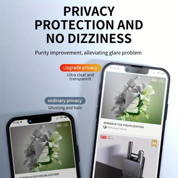 3-Pack Glossy Anti-Spy Glass Screen Protector for iPhone 11/12/13/14/15 Pro Max/X/XS/XR/XS Max, High Strength, Anti-Scratch, Anti-Fingerprint, Oil Stain Resistant, Perfect Touch Feel - Image 4