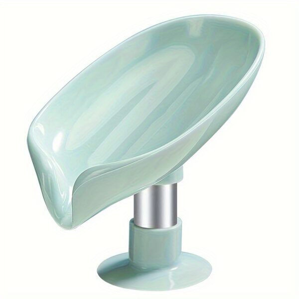 1pc Leaf-Shaped Soap Box Drain Soap Rack Bathroom Accessories Suction Cup Soap Dish Tray Soap Dish Bathroom Soap Box Bathroom Receiver - Image 5