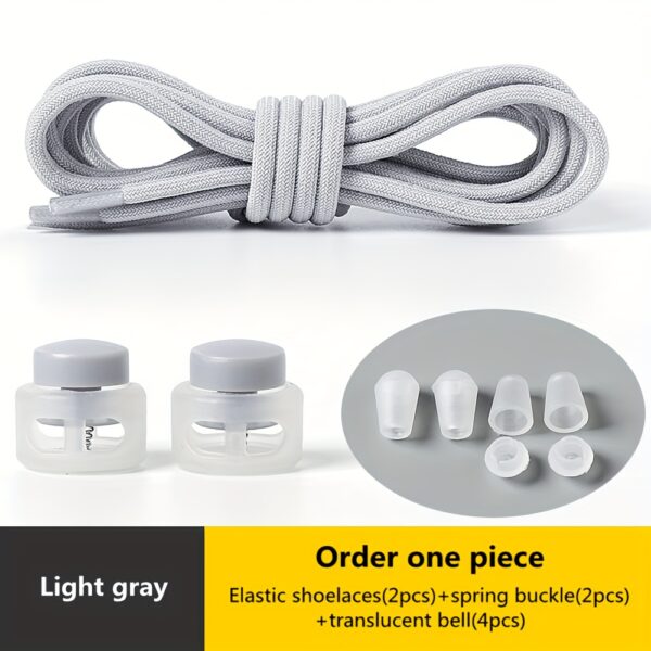 1 Pair Round Elastic Shoelaces, No Tie Shoelaces For Sneakers Casual Shoes Skate Shoes - Image 12