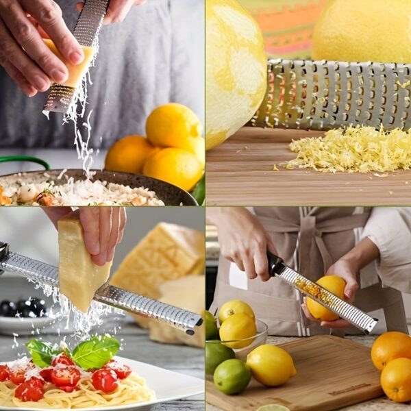 1pc, Multifunctional Stainless Steel Lemon Zester and Cheese Grater - Perfect for Manual Ginger Shredding and Vegetable Grating - Creative Kitchen Gadget for Home Cooking - Image 7