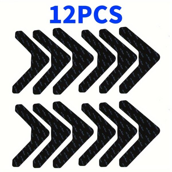 4/12/20pcs Rug Gripper Tape Double Sided Adhesive Non-Slip Rug Pad Tape Stickers Washable Area Rug Pad Carpet Tape Reusable Corner Side Grippers For Hardwood Floors and Tile - Image 5