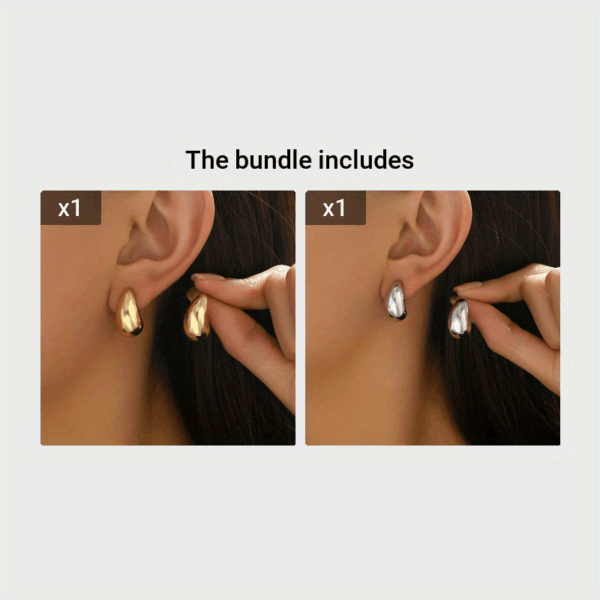 Elegant Drop-Shaped Women's Earrings, Classic Vintage & Holiday Style, Fashion Ear Decor, Perfect For Party & Festival Gift, Available In Golden & Silvery Finish - Image 6