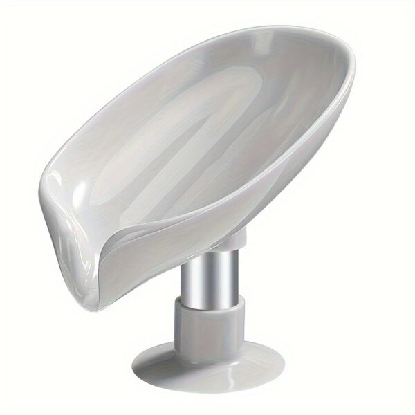 1pc Leaf-Shaped Soap Box Drain Soap Rack Bathroom Accessories Suction Cup Soap Dish Tray Soap Dish Bathroom Soap Box Bathroom Receiver - Image 3
