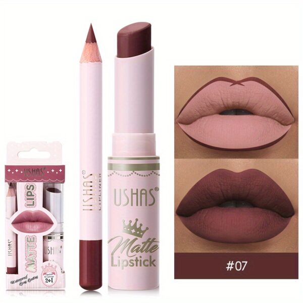 Golden Box Matte Lipstick + Lip Liner Lasting Waterproof Nude Lipstick 24 Hour Waterproof Velvet Nonstick Cup Lipgloss Lip Stain Pigmented Lip Makeup Valentine's Day Gifts - Image 27