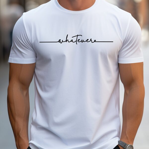 MBDMBD Men's Fashionable Summer Short Sleeve Crew Neck Sports T-shirt, Comfortable And Versatile Tops With Black Line Alphabet Whatever Print - Image 11